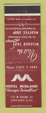 Matchbook Cover - Hotel Midland Chicago IL