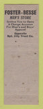 Matchbook Cover - Foster Besse Men's Clothes Bridgeport CT Christmas