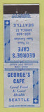 Matchbook Cover - George's Cafe Seattle WA