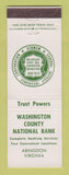 Matchbook Cover - Washington County National Bank Abingdon VA