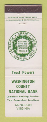 Matchbook Cover - Washington County National Bank Abingdon VA