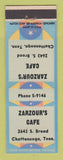 Matchbook Cover - Zarzour's Cafe Chattanooga TN