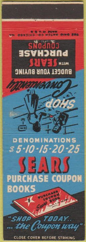 Matchbook Cover - Sears Purchase Coupons Johnson Pipe Tobacco