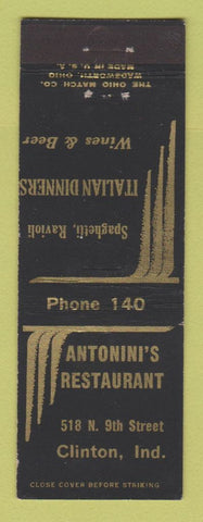 Matchbook Cover - Antonini's Restaurant Clinton IN low phone # Italian