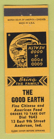 Matchbook Cover - The Good Earth Chinese Restaurant Anderson IN