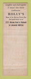 Matchbook Cover - Rolly's Restaurant Chicago IL