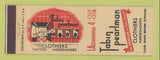 Matchbook Cover - Tabin Pearlman Men's Clothes New York City