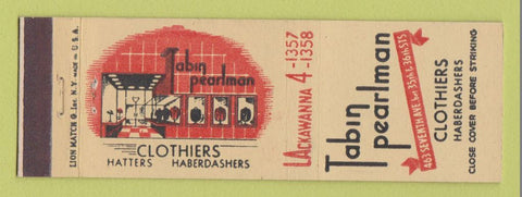 Matchbook Cover - Tabin Pearlman Men's Clothes New York City