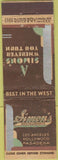 Matchbook Cover - Simon's Restaurants Art Deco Pasadena Hollywood