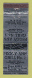 Matchbook Cover - Peggy Ann Grill Dalton GA WEAR