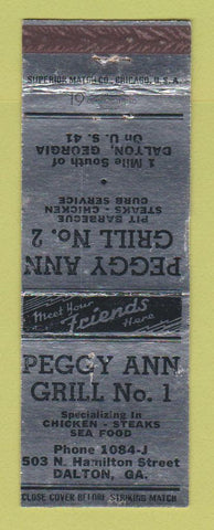 Matchbook Cover - Peggy Ann Grill Dalton GA WEAR