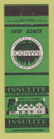 Matchbook Cover - Insulite Insulation Mando Minneapolis MN