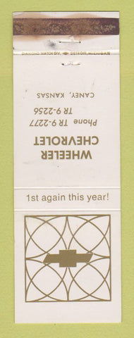 Matchbook Cover - Wheeler Chevrolet Caney KS POOR STRIKER