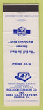 Matchbook Cover - Pollack Timblin Ford Sharon PA WORN