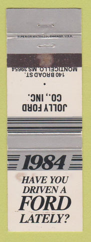 Matchbook Cover - 1984 Ford Jolly Monticello MA WEAR