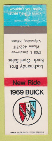 Matchbook Cover - 1969 Buick Lochmandy Opel Valparaiso IN