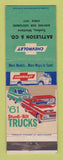 Matchbook Cover - 1961 Chevrolet Trucks Battleson Scobey MT WEAR