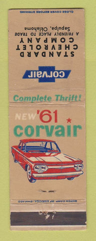 Matchbook Cover - 1961 Chevrolet Corvair Standard Sapulpa OK WEAR