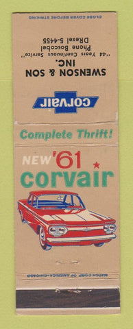 Matchbook Cover - 1961 Chevrolet Corvair Swenson and Son