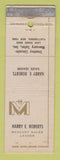 Matchbook Cover - Harry Roberts Mercury Stanley Lincoln Plattsburg NY WEAR