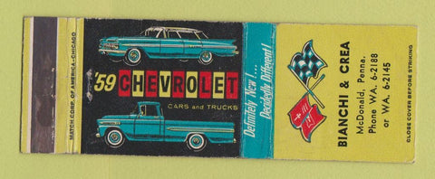 Matchbook Cover - 1959 Chevrolet Bianchi Crea McDonald PA