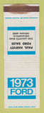 Matchbook Cover - 1973 Ford Paul Harvey Indianapolis IN WORN