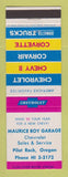 Matchbook Cover - 1963 Chevrolet Maurice Roy Pilot Rock OR