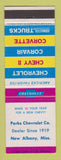 Matchbook Cover - 1963 Chevrolet Parks New Albany MS