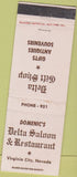 Matchbook Cover - Domenic's Delta Saloon Virginia City NV
