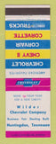 Matchbook Cover - 1963 Chevrolet Wilder Huntingdon TN
