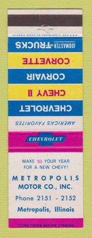Matchbook Cover - 1963 Chevrolet Metropolis IL