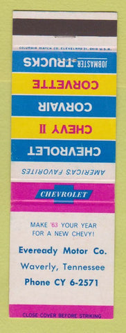 Matchbook Cover - 1963 Chevrolet Eveready Waverly TN