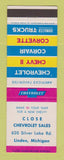 Matchbook Cover - 1963 Chevrolet Close Linden MI
