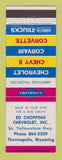 Matchbook Cover - 1963 Chevrolet Ed Chopping Thermopolis WY