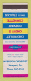 Matchbook Cover - 1963 Chevrolet Morrison Newport PA