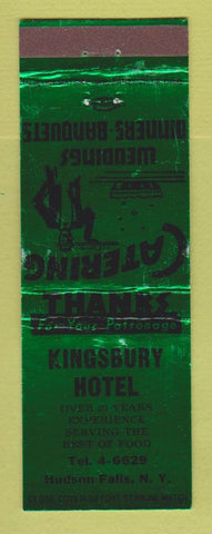 Matchbook Cover - Kingsbury Hotel Hudson Falls NY WEAR