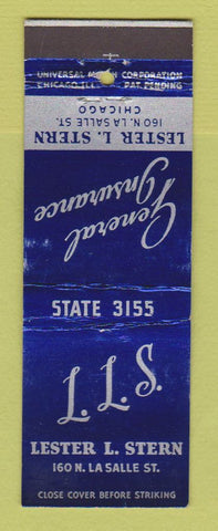 Matchbook Cover - Lester Stern Insurance Chicago IL
