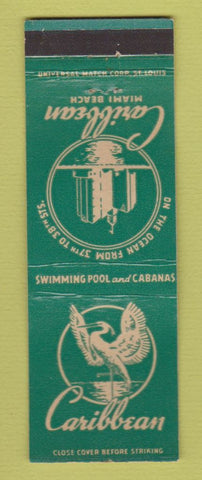 Matchbook Cover - Caribbean Miami Beach FL hotel WORN BOWED
