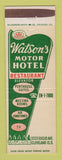 Matchbook Cover - Watson's Motor Hotel Restaurant Cleveland OH