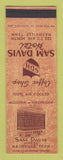 Matchbook Cover - Sam Davis Hotel Nashville TN