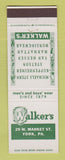 Matchbook Cover - Walker's Men's Clothes York PA Stetson Kuppenheimer