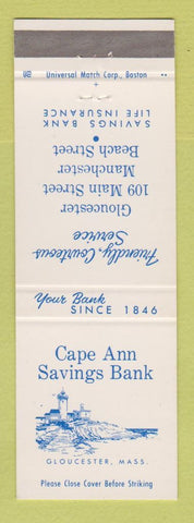 Matchbook Cover - Cape Ann Savings Bank Gloucester Manchester MA