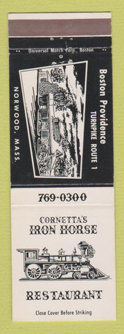 Matchbook Cover - Cornetta's Iron Horse Restaurant Norwood MA