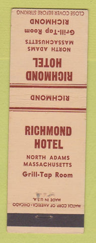 Matchbook Cover - Richmond Hotel North Adams MA