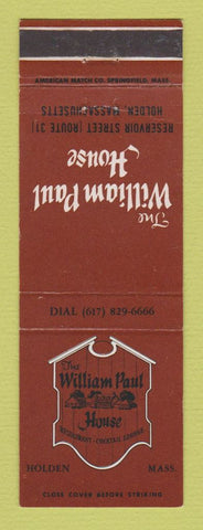 Matchbook Cover - William Penn House Holden MA