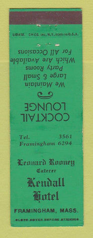 Matchbook Cover - Kendall Hotel Framingham MA