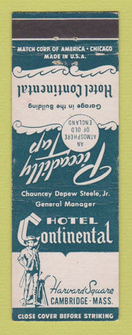 Matchbook Cover - Hotel Continental Cambridge MA
