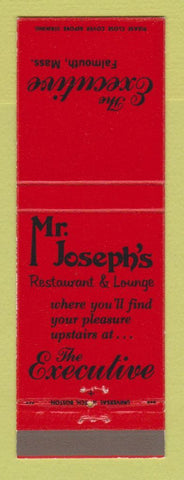 Matchbook Cover - The Executive Mr Joseph's Falmouth MA