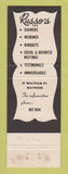 Matchbook Cover - Russo's Restaurant Lounge Maynard MA