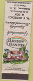 Matchbook Cover - Rainbow Granites Headstones Middletown NY